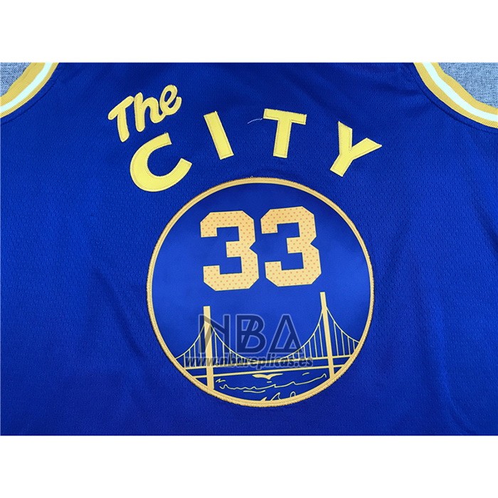 Camiseta Golden State Warriors James Wiseman NO 33 Hardwood Classics 2020 Azul